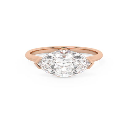 Emerald Solitaire Lab Grown Diamond Engagement Ring