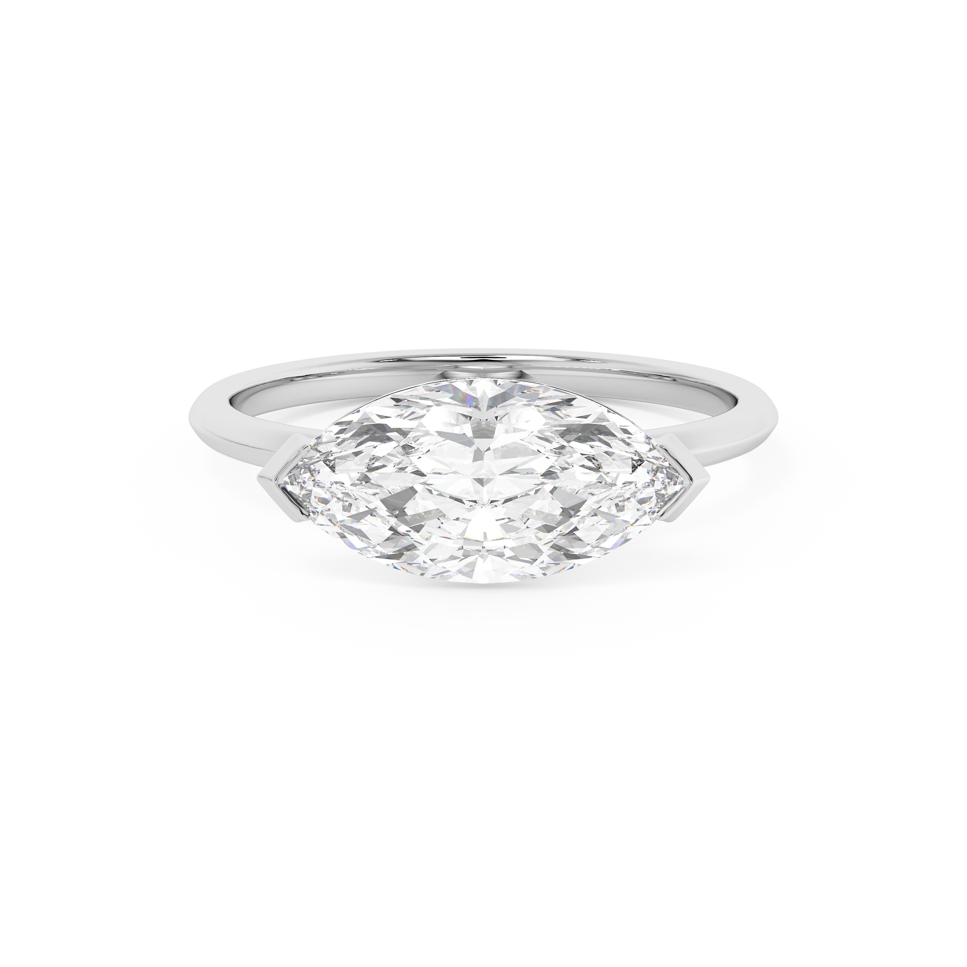Emerald Solitaire Lab Grown Diamond Engagement Ring