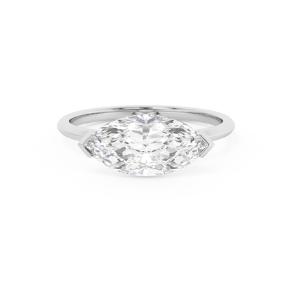 Emerald Solitaire Lab Grown Diamond Engagement Ring