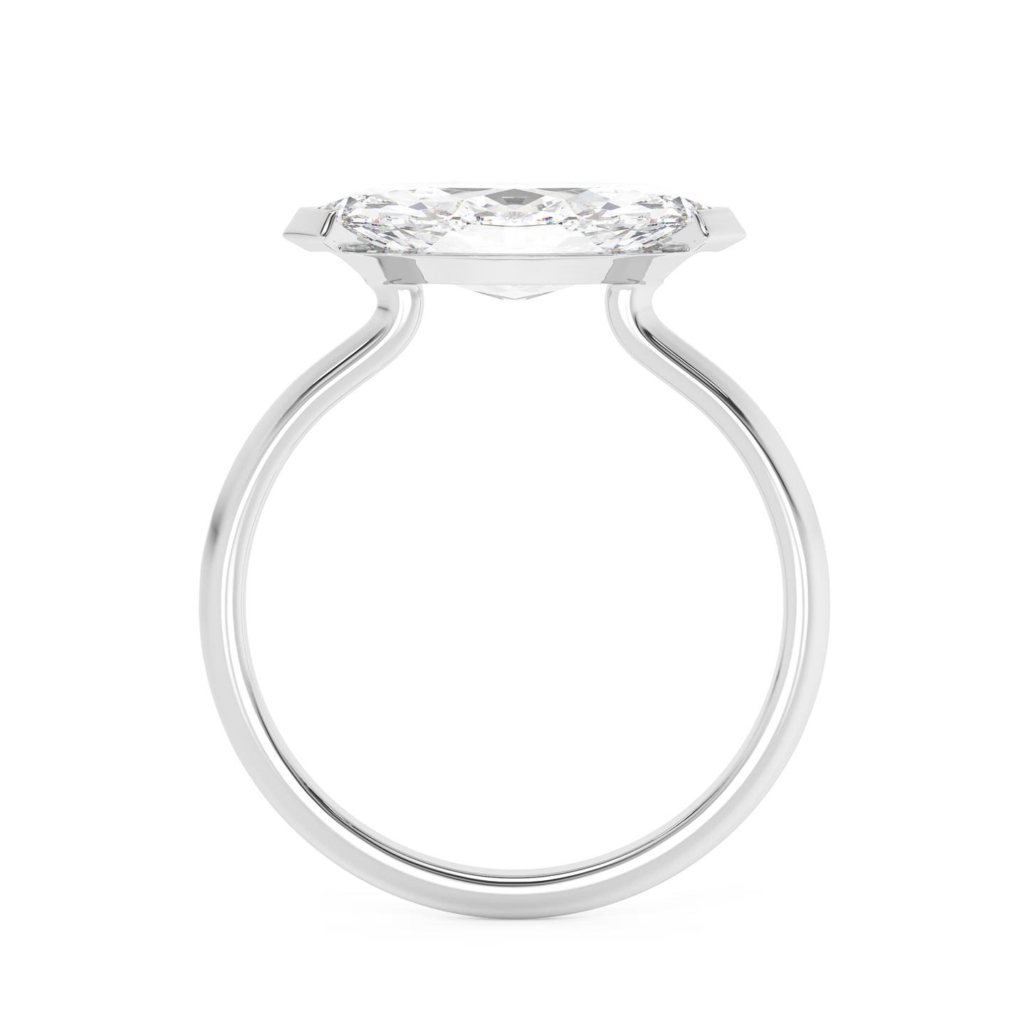 Emerald Solitaire Lab Grown Diamond Engagement Ring