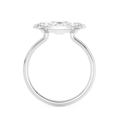 Emerald Solitaire Lab Grown Diamond Engagement Ring