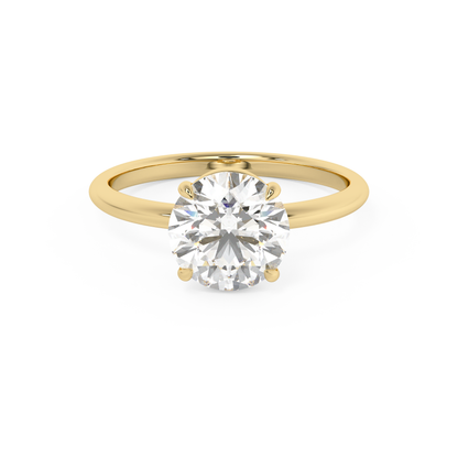 Emerald Solitaire Lab Grown Diamond Engagement Ring