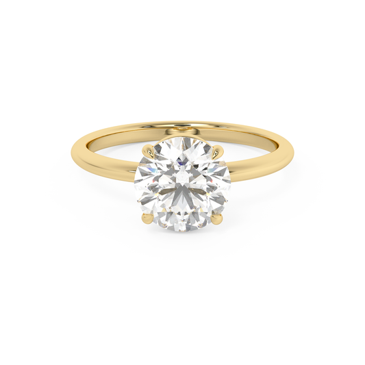 Emerald Solitaire Lab Grown Diamond Engagement Ring