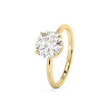 Emerald Solitaire Lab Grown Diamond Engagement Ring