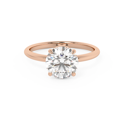 Emerald Solitaire Lab Grown Diamond Engagement Ring