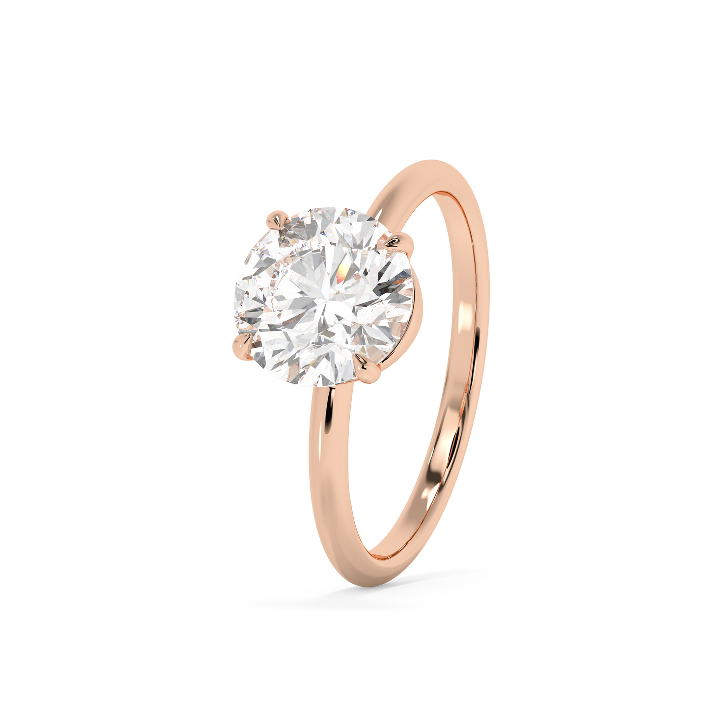 Emerald Solitaire Lab Grown Diamond Engagement Ring