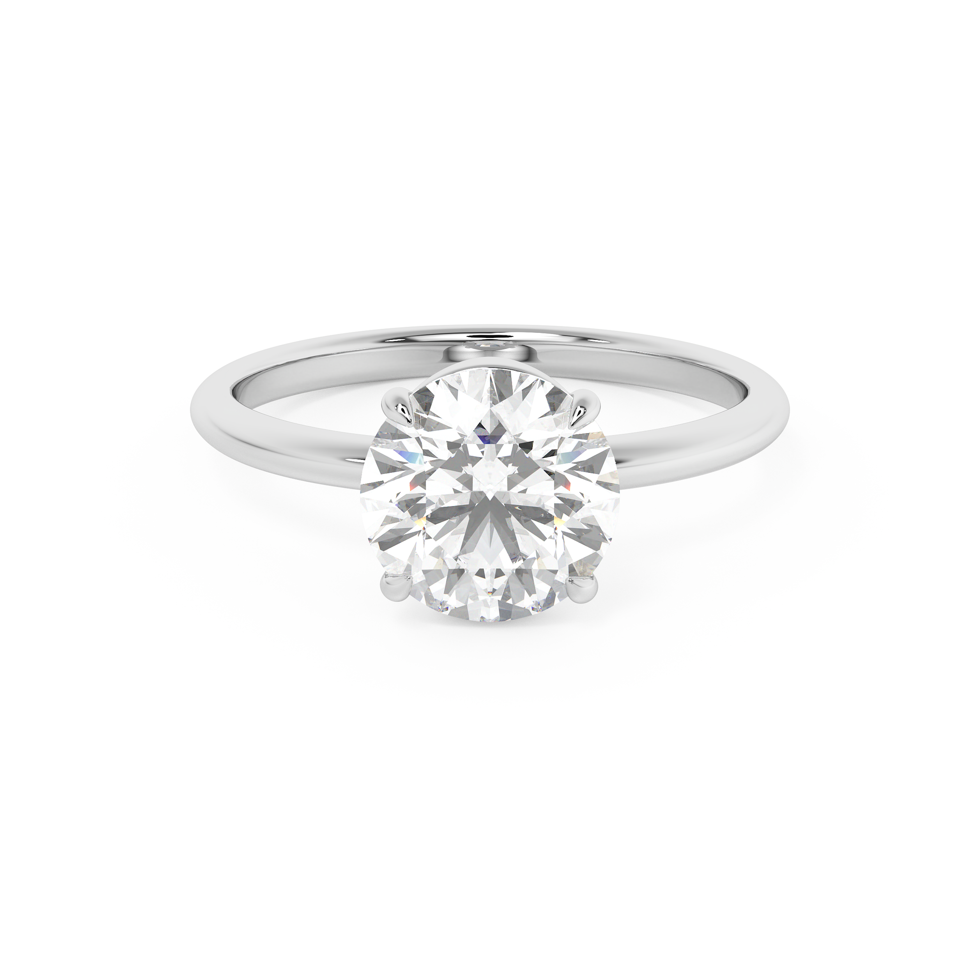 Emerald Solitaire Lab Grown Diamond Engagement Ring