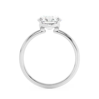 Emerald Solitaire Lab Grown Diamond Engagement Ring