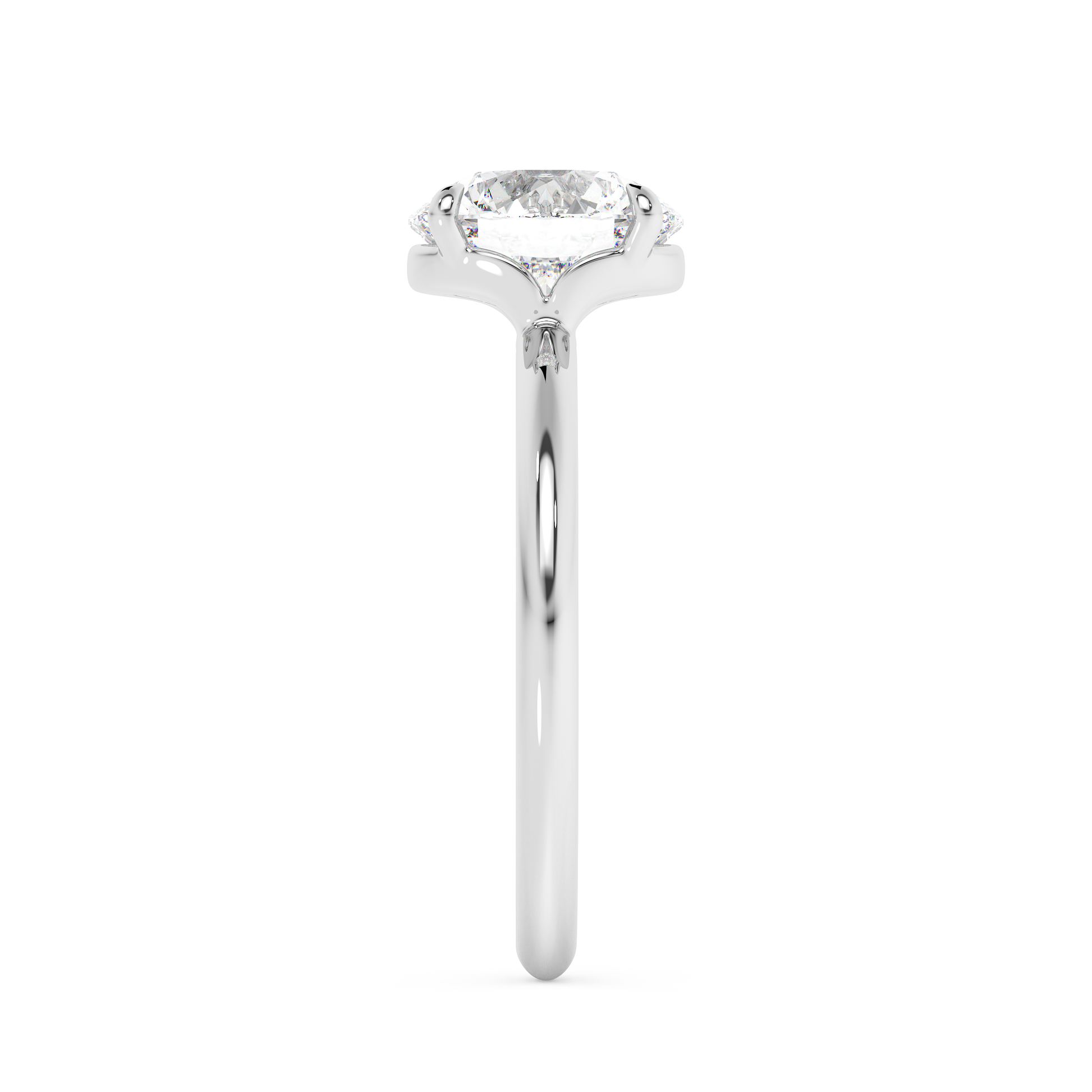Emerald Solitaire Lab Grown Diamond Engagement Ring