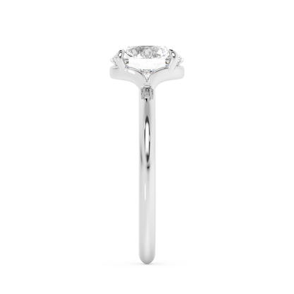 Emerald Solitaire Lab Grown Diamond Engagement Ring