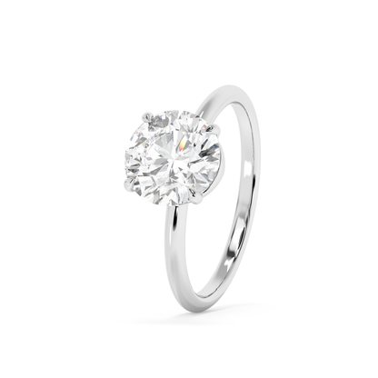 Emerald Solitaire Lab Grown Diamond Engagement Ring