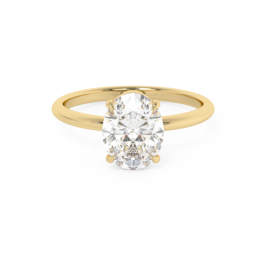 Emerald Solitaire Lab Grown Diamond Engagement Ring