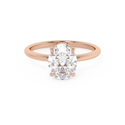 Emerald Solitaire Lab Grown Diamond Engagement Ring