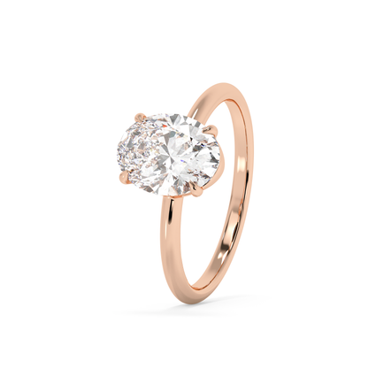 Emerald Solitaire Lab Grown Diamond Engagement Ring