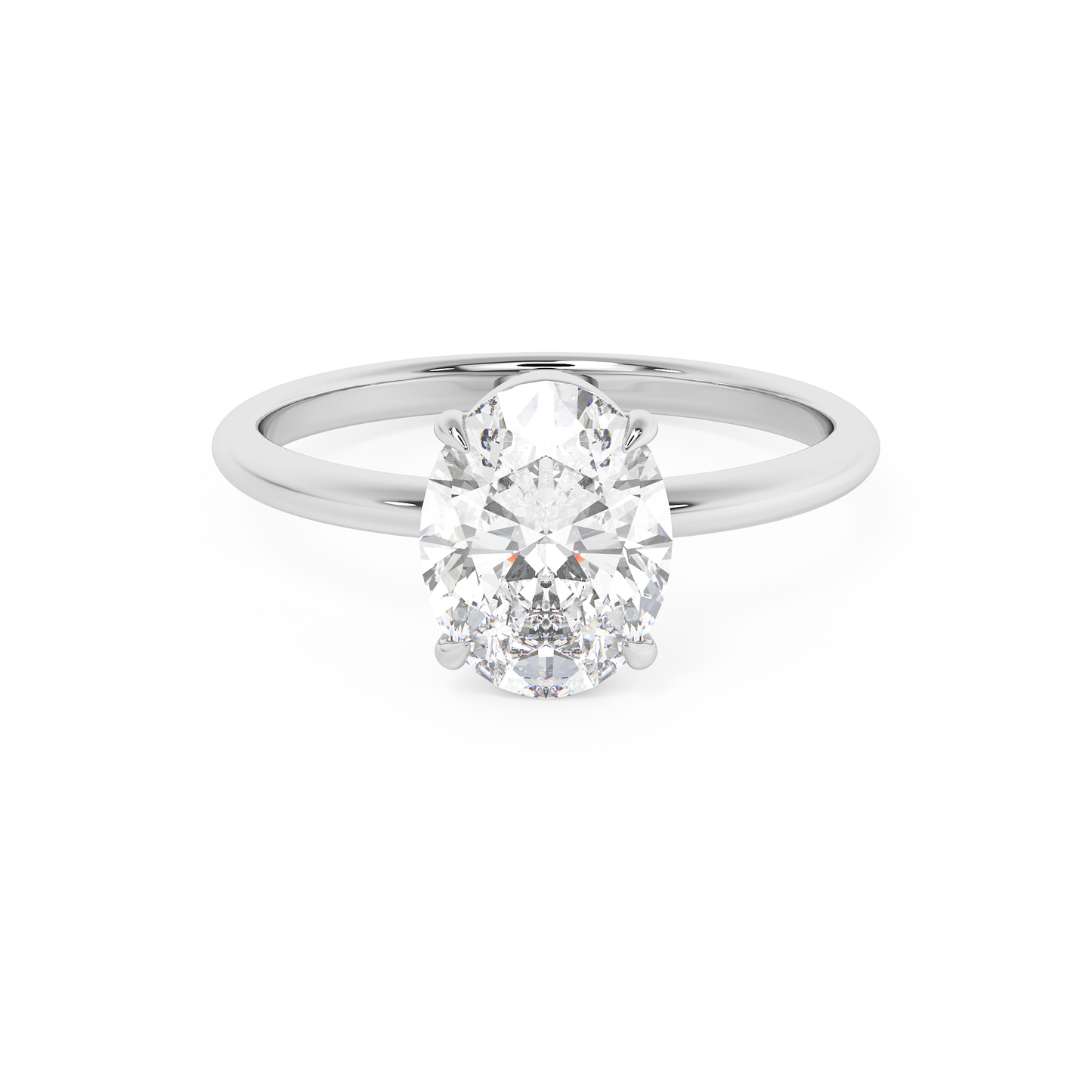 Emerald Solitaire Lab Grown Diamond Engagement Ring