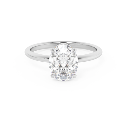 Emerald Solitaire Lab Grown Diamond Engagement Ring