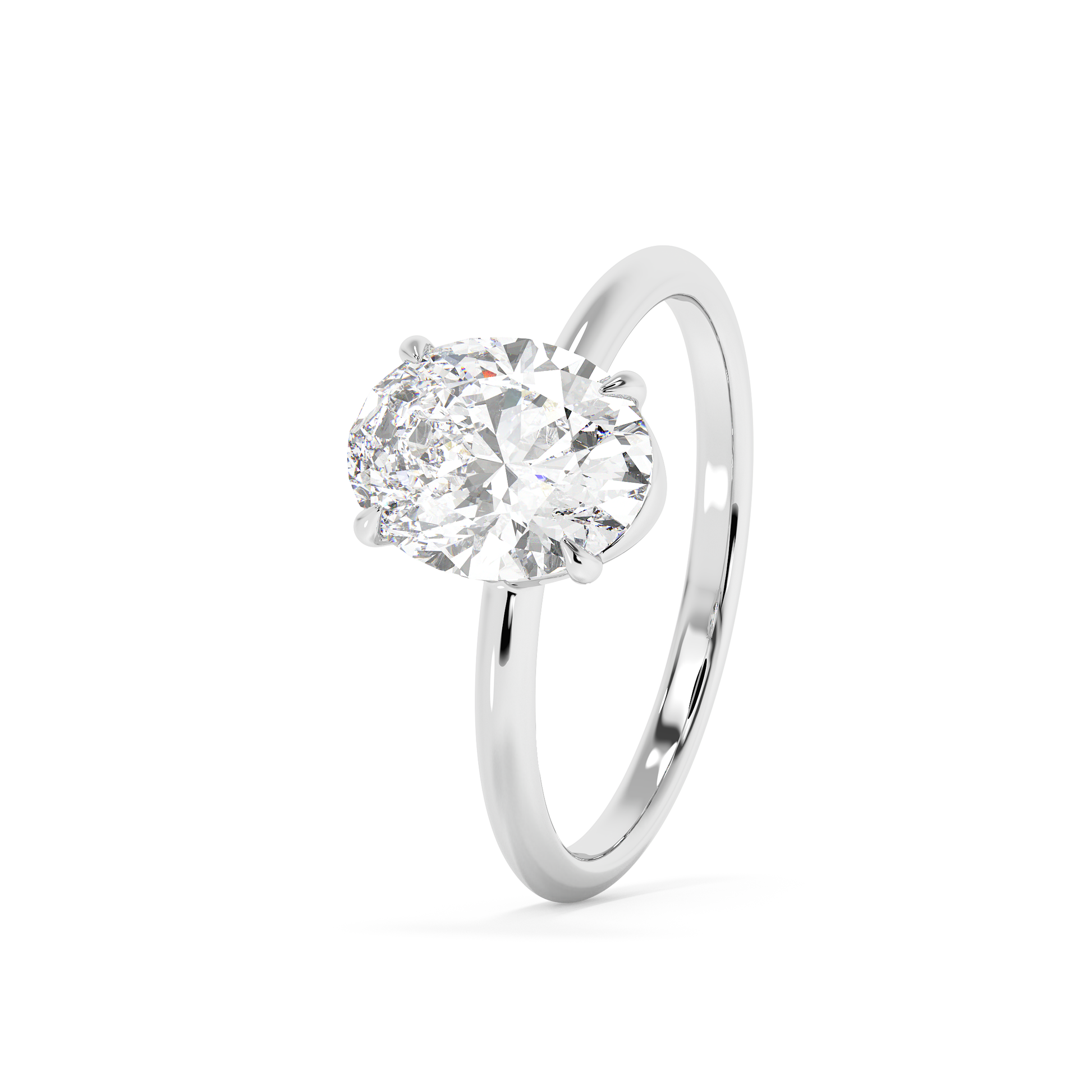 Emerald Solitaire Lab Grown Diamond Engagement Ring