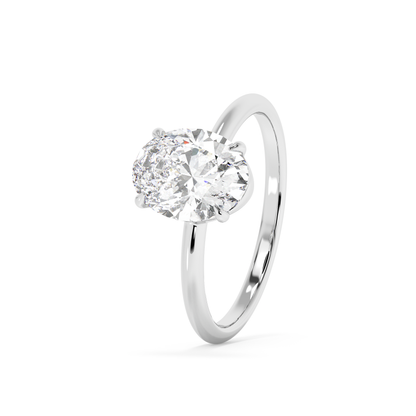 Emerald Solitaire Lab Grown Diamond Engagement Ring