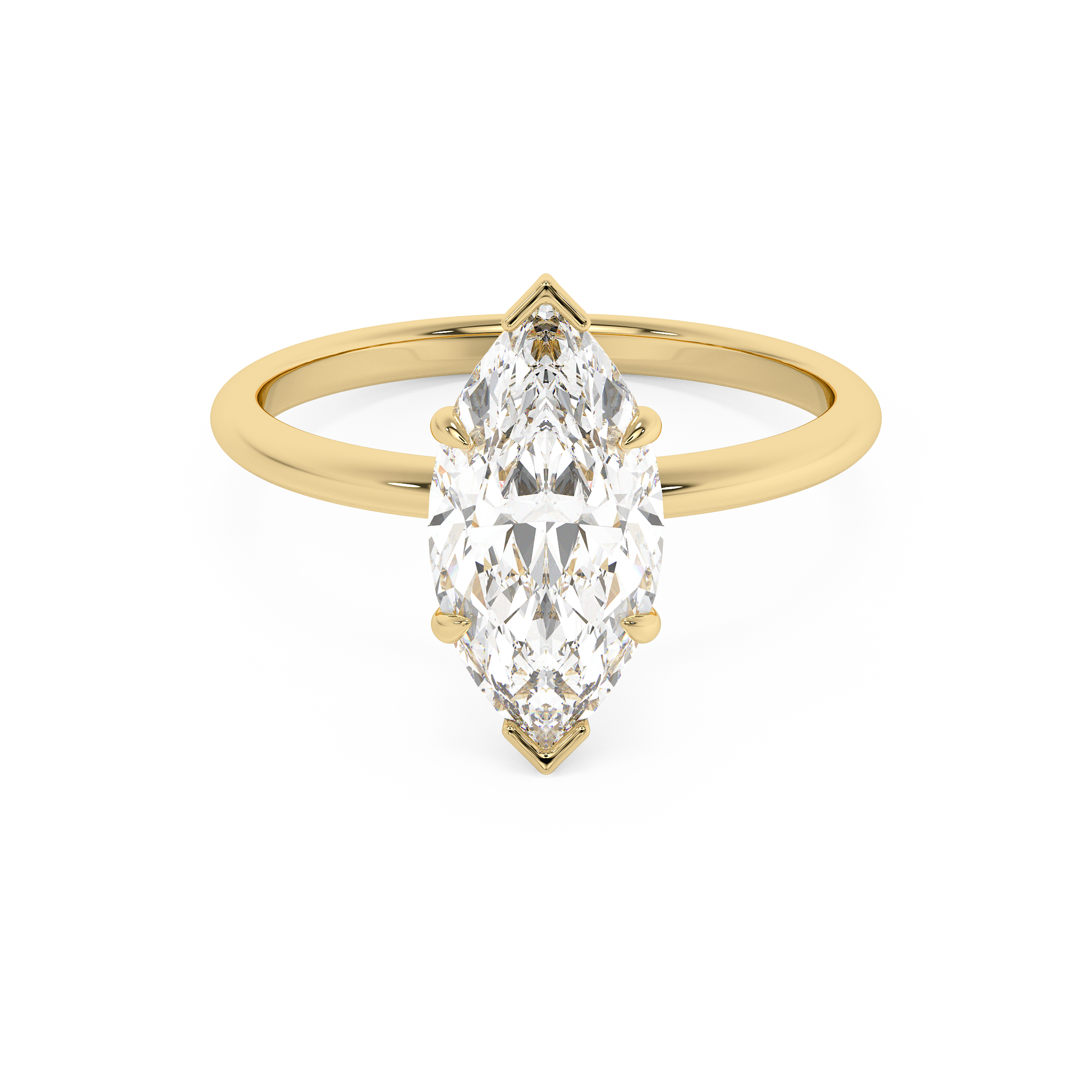 Emerald Solitaire Lab Grown Diamond Engagement Ring
