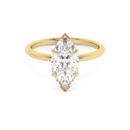 Emerald Solitaire Lab Grown Diamond Engagement Ring