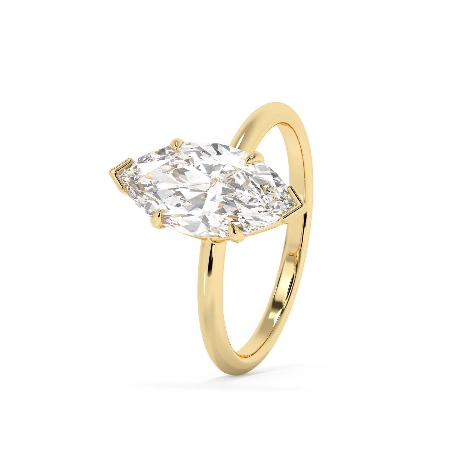 Emerald Solitaire Lab Grown Diamond Engagement Ring