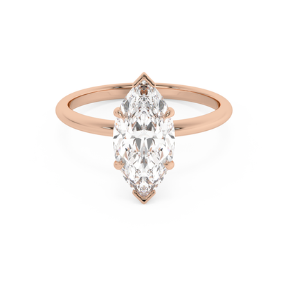 Emerald Solitaire Lab Grown Diamond Engagement Ring