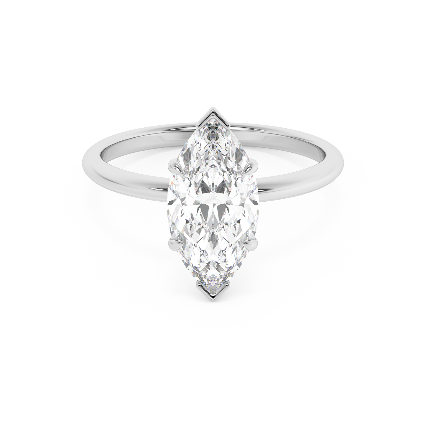 Emerald Solitaire Lab Grown Diamond Engagement Ring