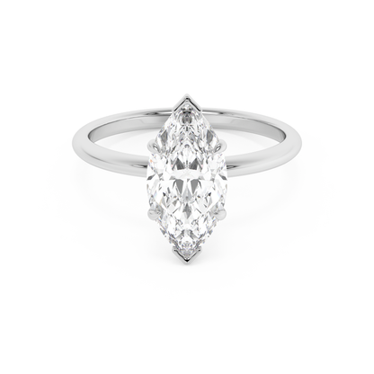 Emerald Solitaire Lab Grown Diamond Engagement Ring