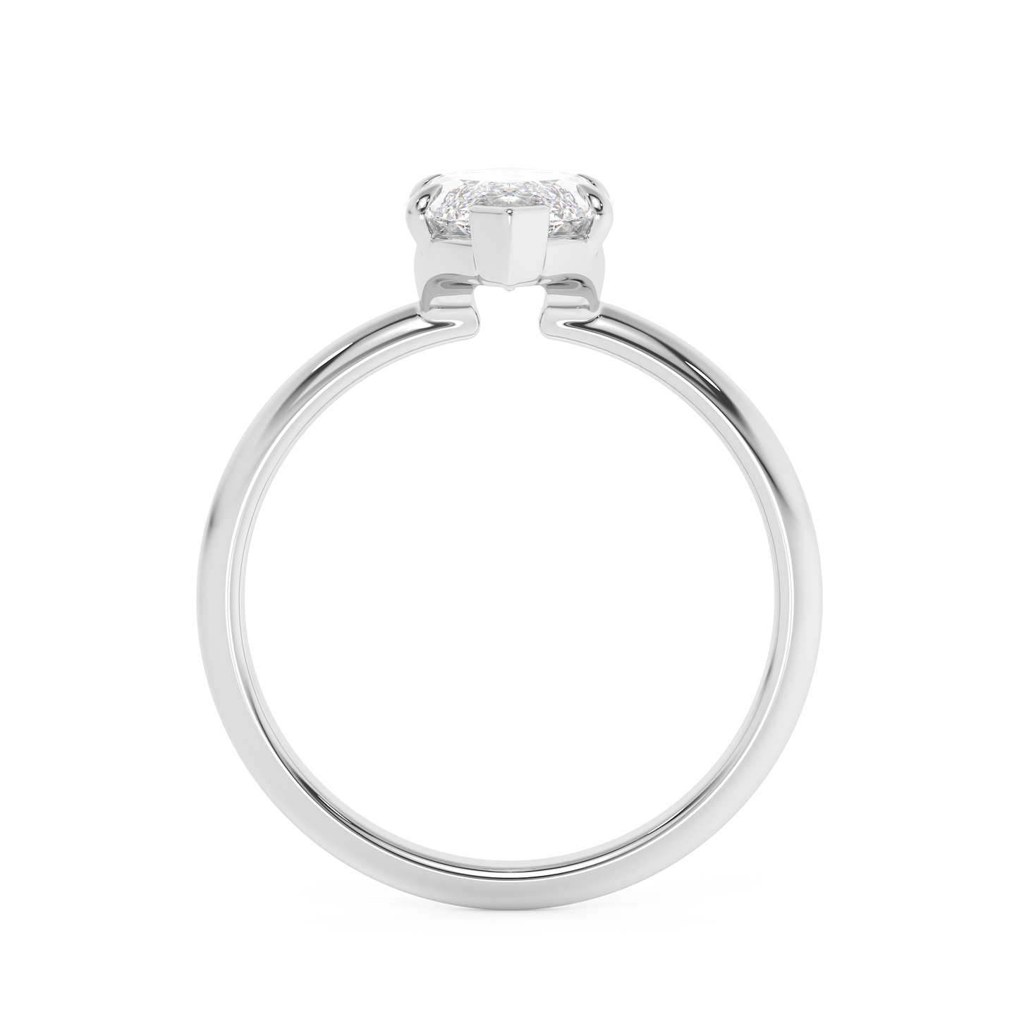 Emerald Solitaire Lab Grown Diamond Engagement Ring