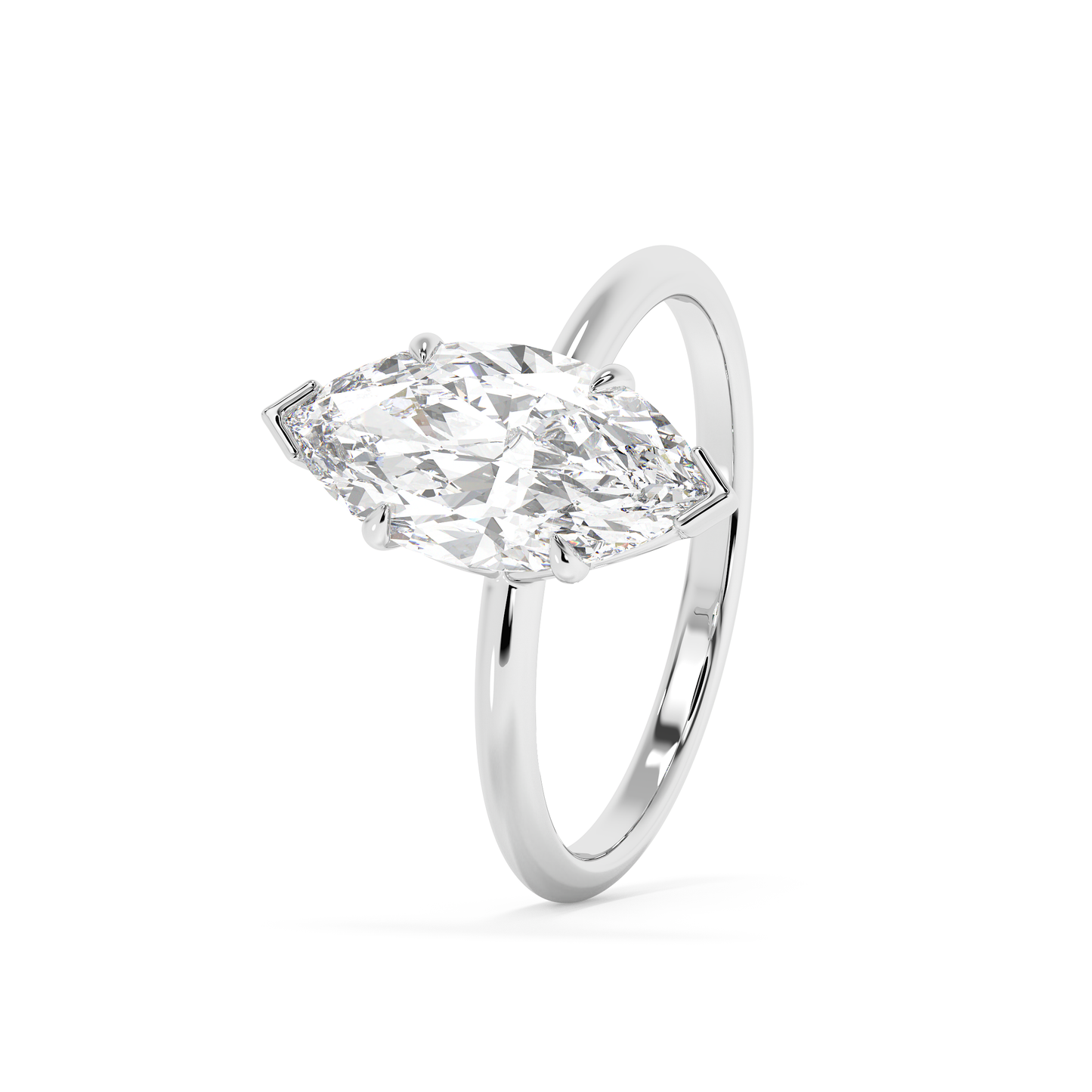 Emerald Solitaire Lab Grown Diamond Engagement Ring