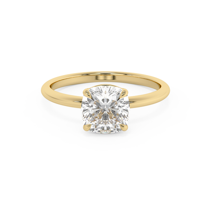 Emerald Solitaire Lab Grown Diamond Engagement Ring
