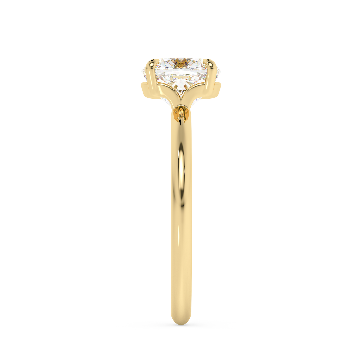 Emerald Solitaire Lab Grown Diamond Engagement Ring