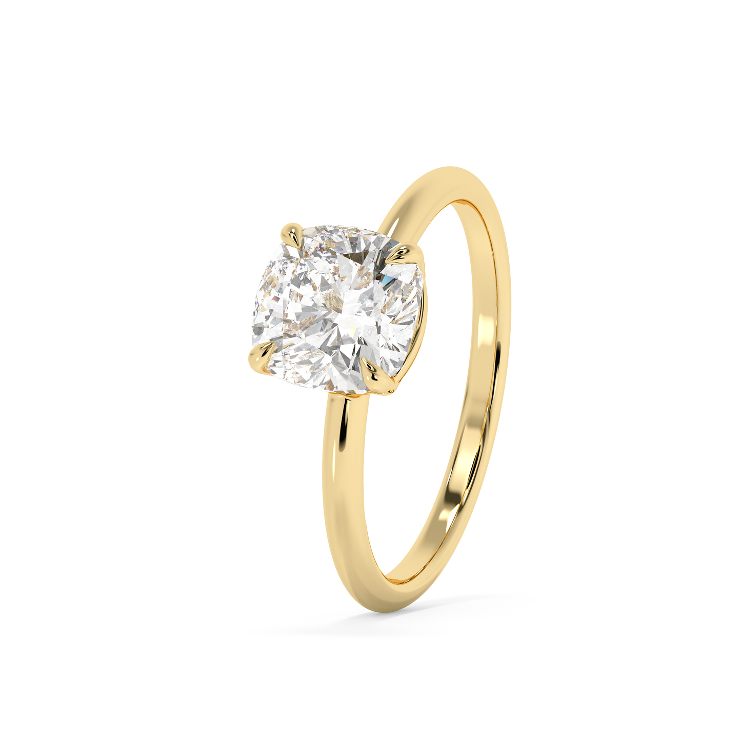 Emerald Solitaire Lab Grown Diamond Engagement Ring