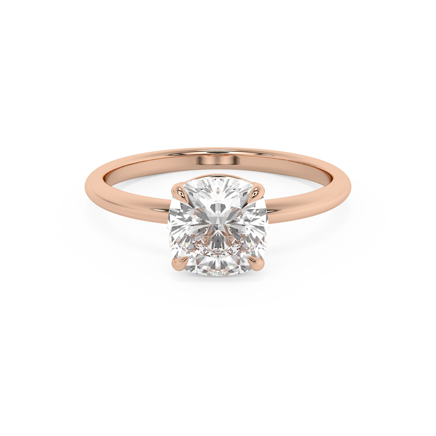 Emerald Solitaire Lab Grown Diamond Engagement Ring