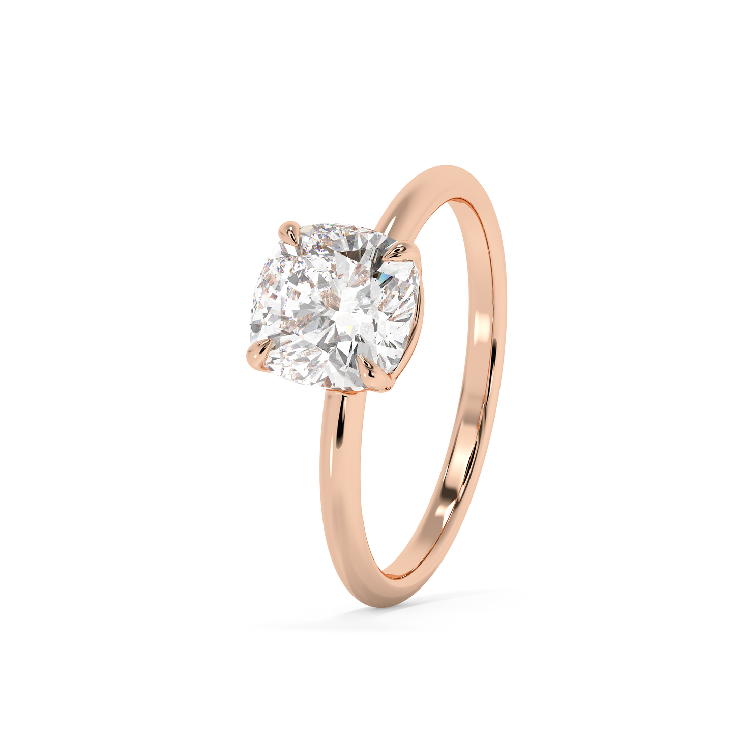 Emerald Solitaire Lab Grown Diamond Engagement Ring