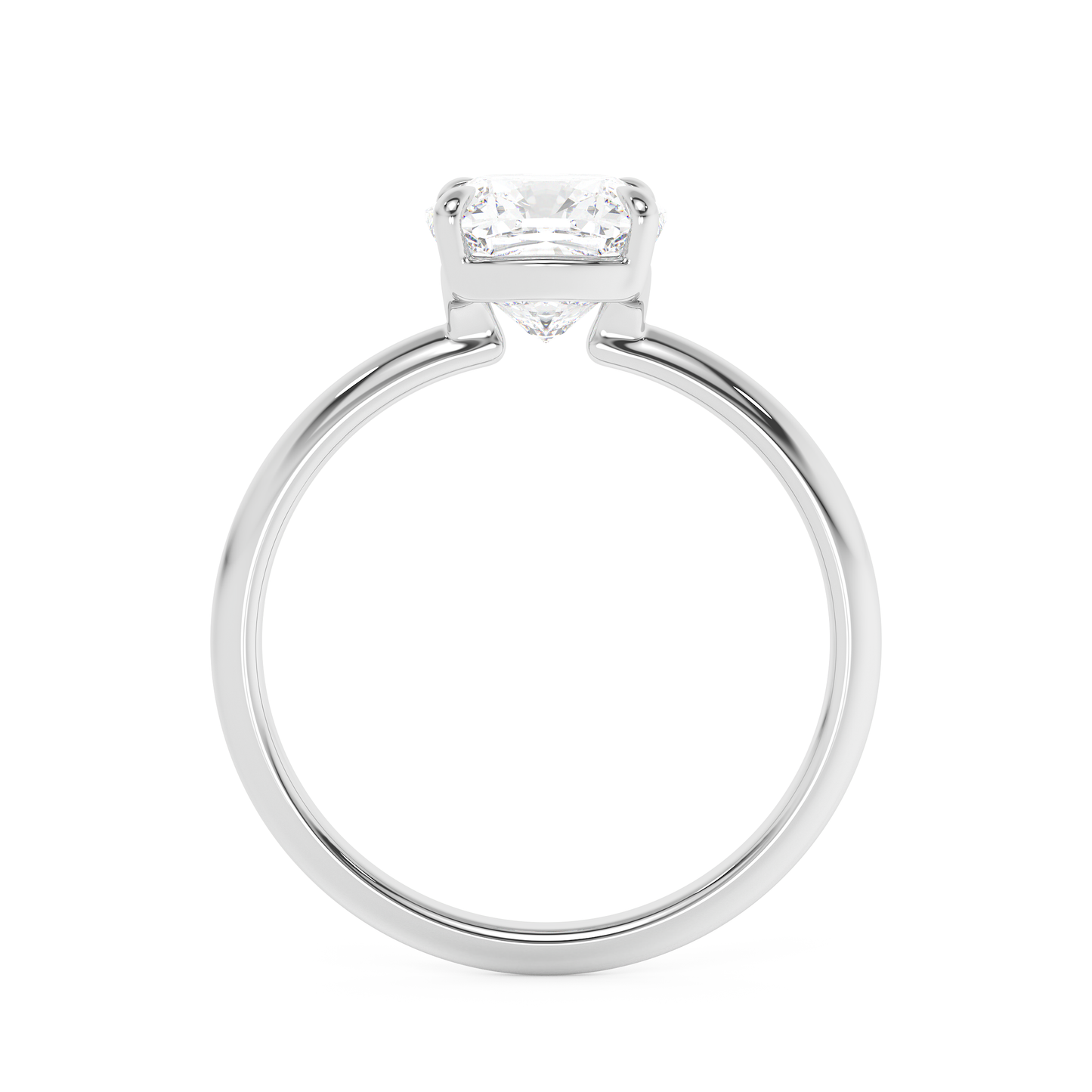 Emerald Solitaire Lab Grown Diamond Engagement Ring