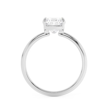 Emerald Solitaire Lab Grown Diamond Engagement Ring
