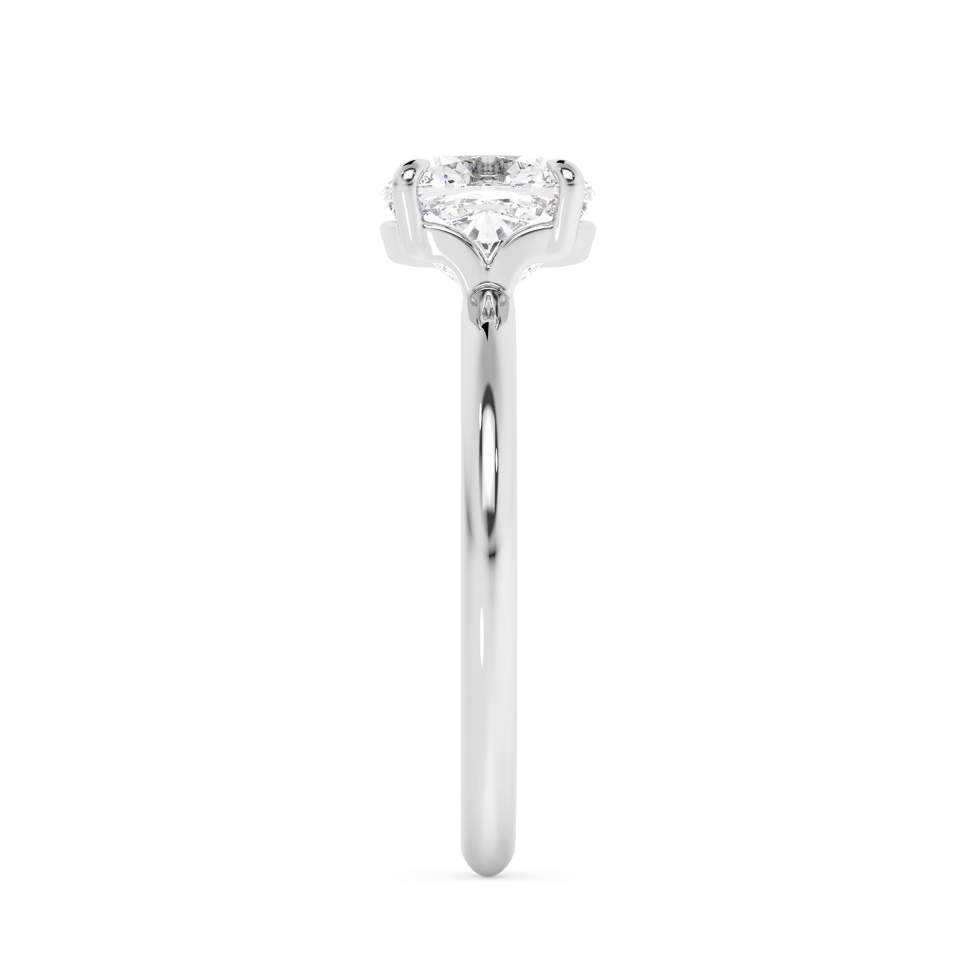 Emerald Solitaire Lab Grown Diamond Engagement Ring