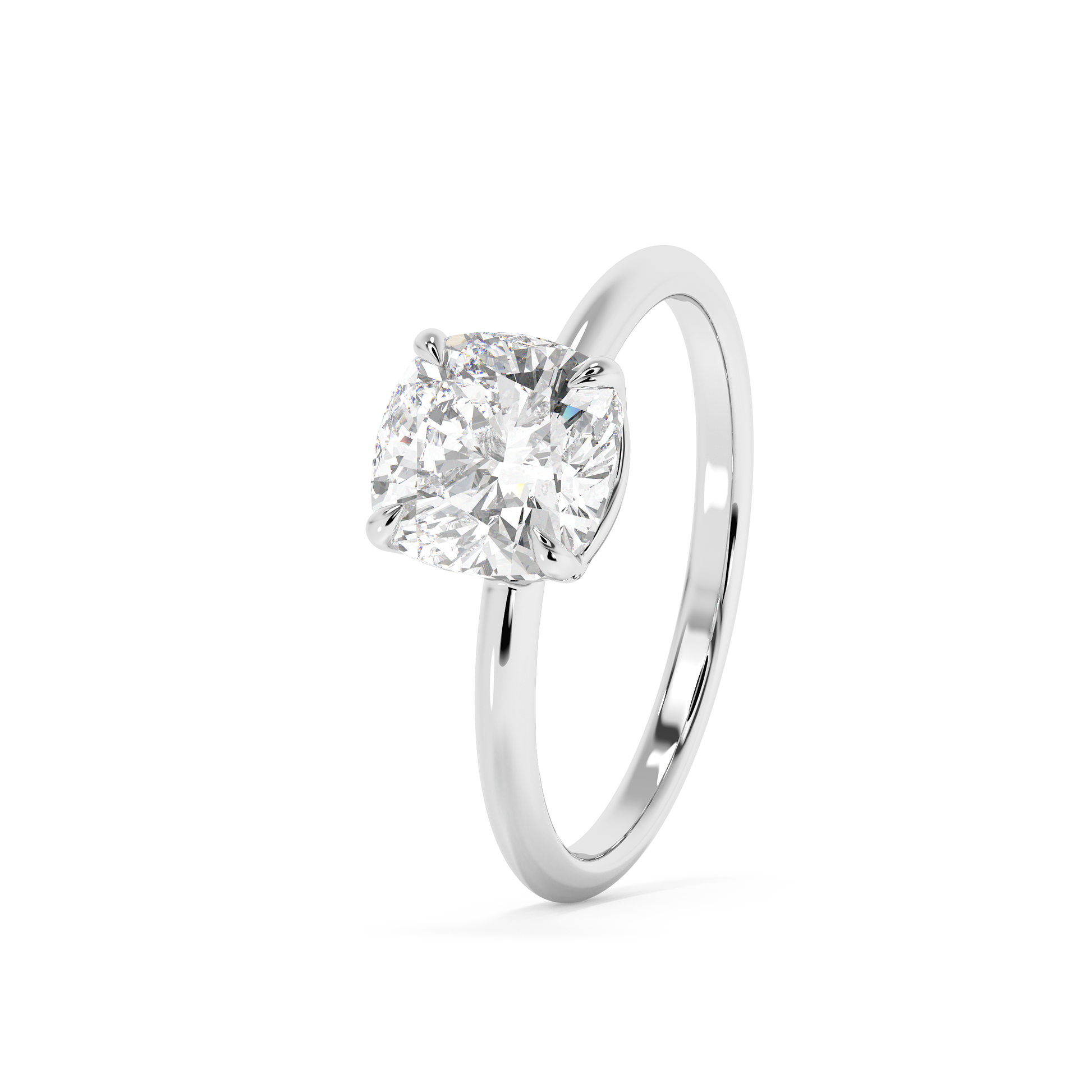Emerald Solitaire Lab Grown Diamond Engagement Ring