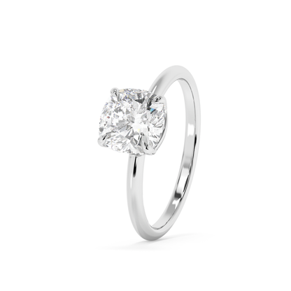 Emerald Solitaire Lab Grown Diamond Engagement Ring