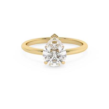 Emerald Solitaire Lab Grown Diamond Engagement Ring