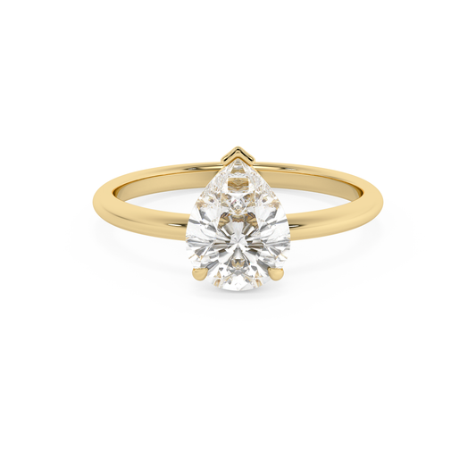 Emerald Solitaire Lab Grown Diamond Engagement Ring