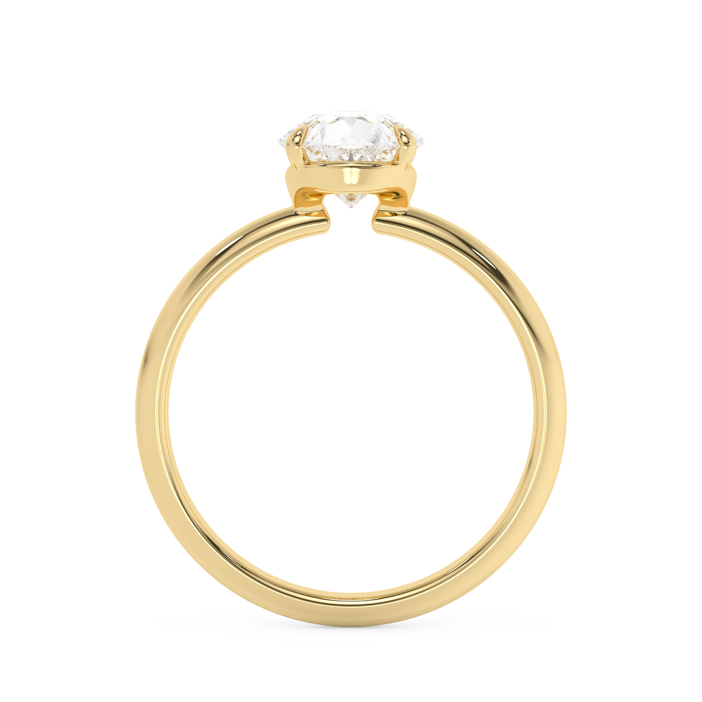 Emerald Solitaire Lab Grown Diamond Engagement Ring