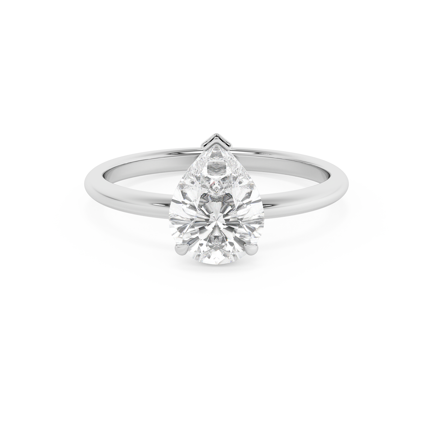 Emerald Solitaire Lab Grown Diamond Engagement Ring