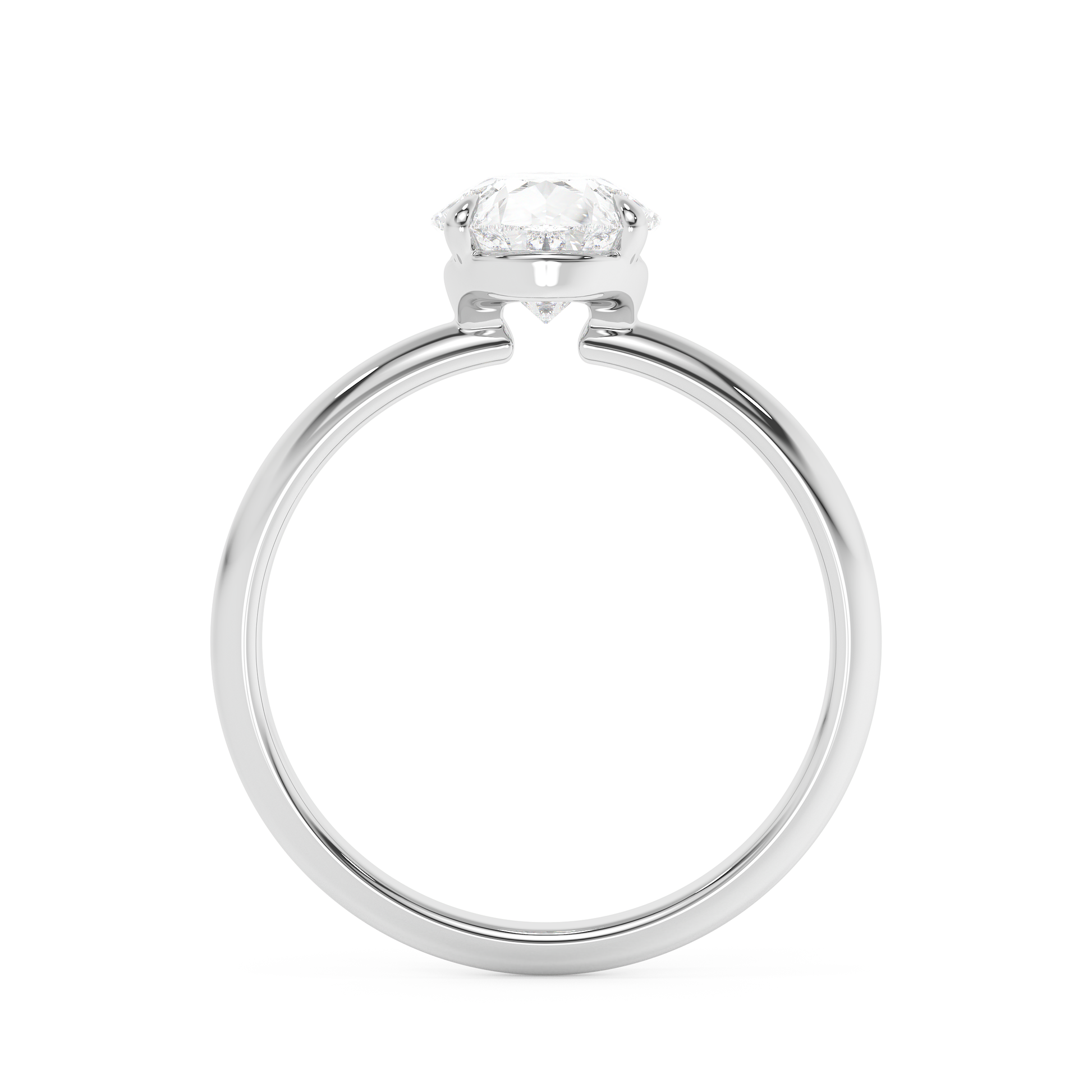 Emerald Solitaire Lab Grown Diamond Engagement Ring