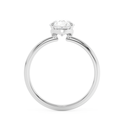 Emerald Solitaire Lab Grown Diamond Engagement Ring