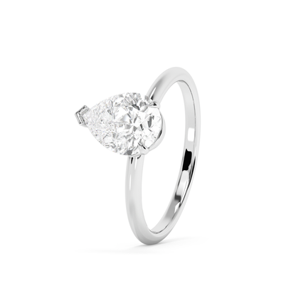 Emerald Solitaire Lab Grown Diamond Engagement Ring