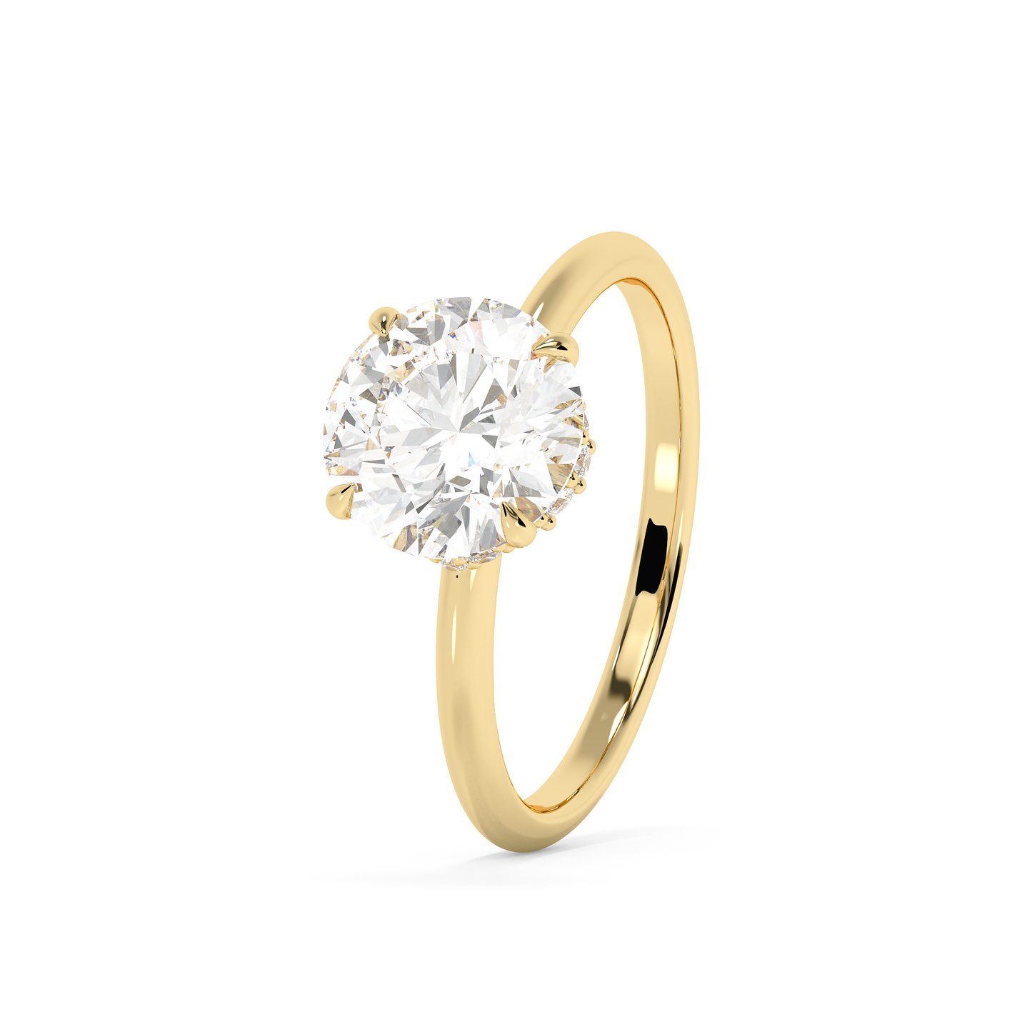 Emerald Solitaire Lab Grown Diamond Engagement Ring