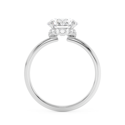 Emerald Solitaire Lab Grown Diamond Engagement Ring