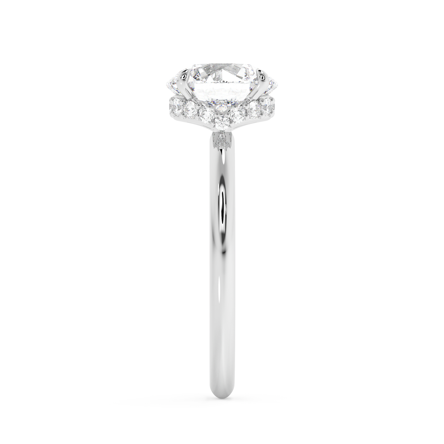Emerald Solitaire Lab Grown Diamond Engagement Ring